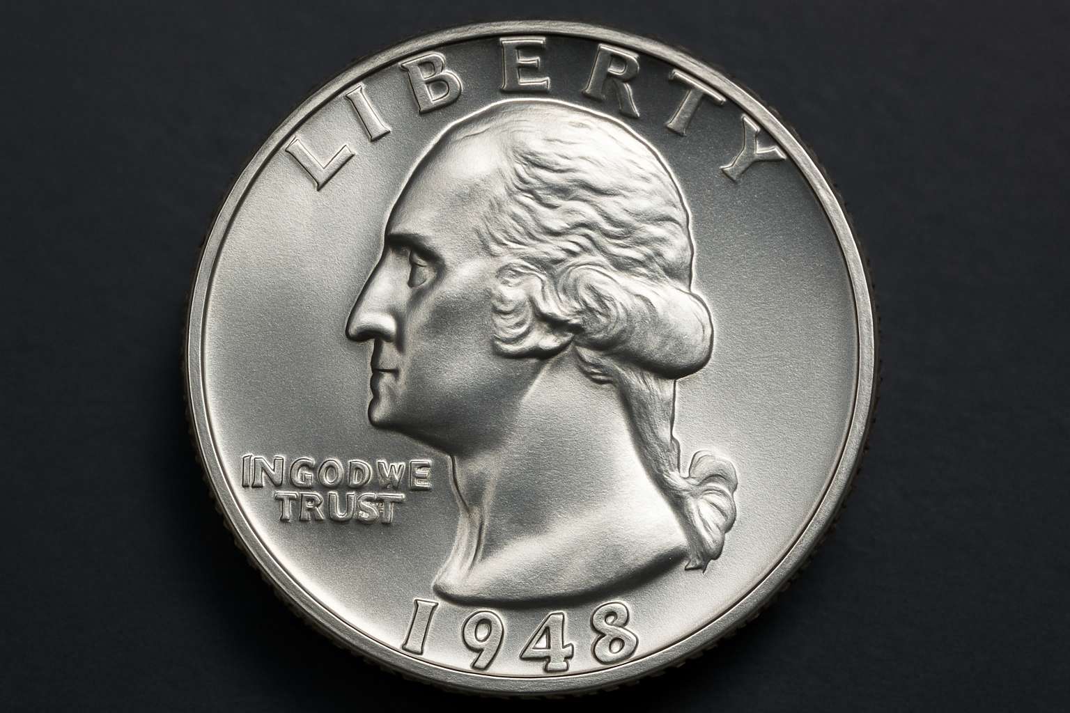 Moeda de 25 centavos de dólar de prata de Washington Washington Silver Quarter