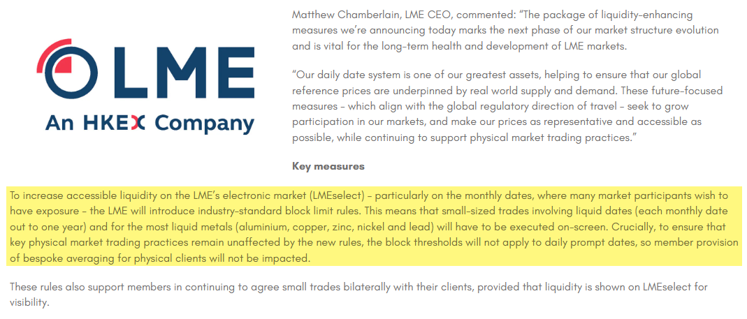 LME 官方公告节选 LME 官方公告节选