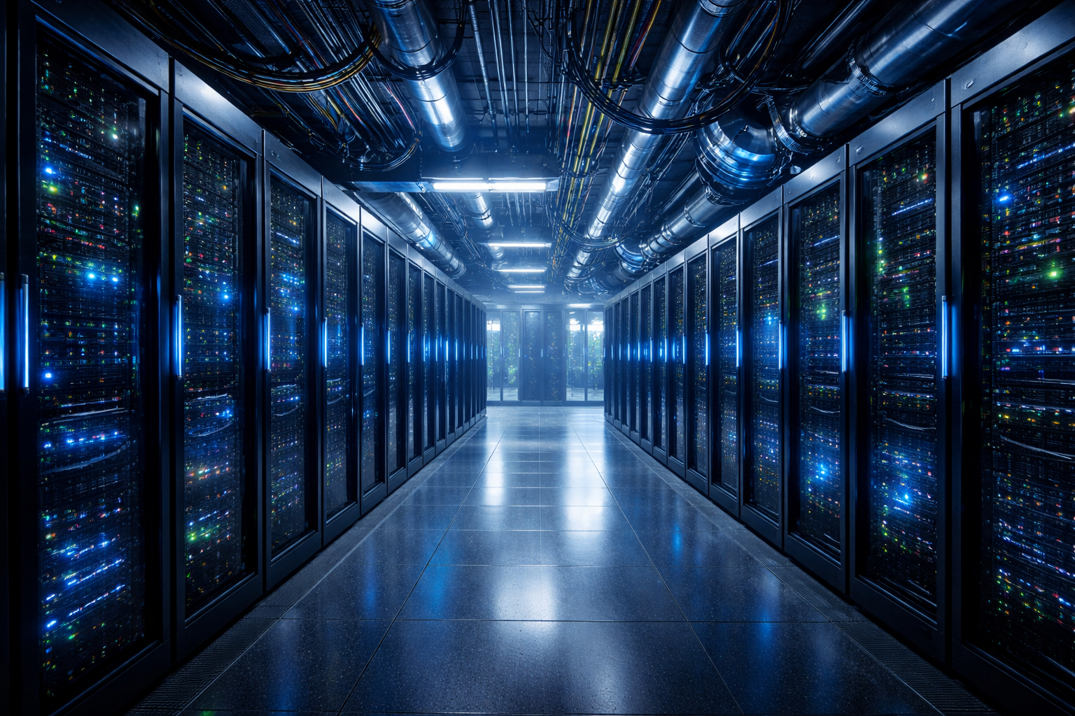 차가운 디지털 데이터 센터 내부 차가운 디지털 데이터 센터 내부