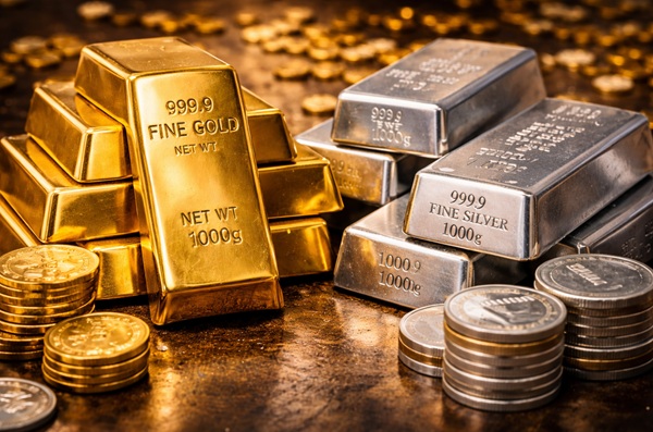 Lingotes de oro y plata