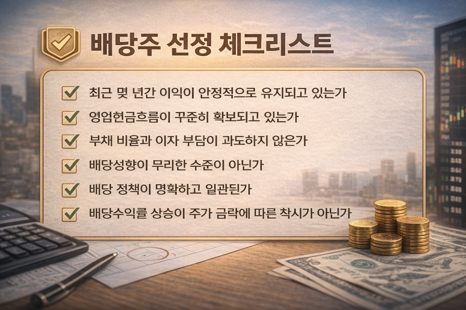 배당주 선정 체크리스트