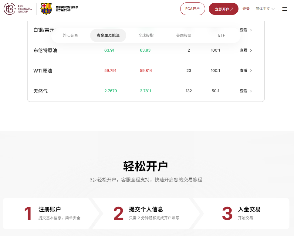 EBC交易平台可交易原油