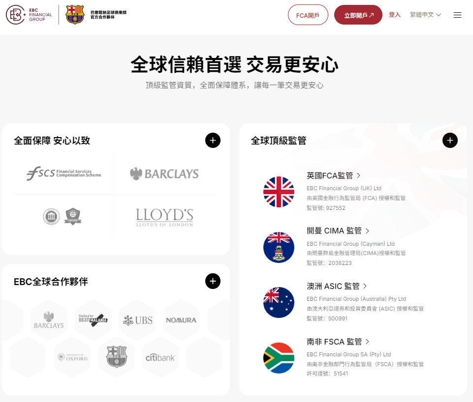 證券商比較（EBC擁有全球頂級監管）