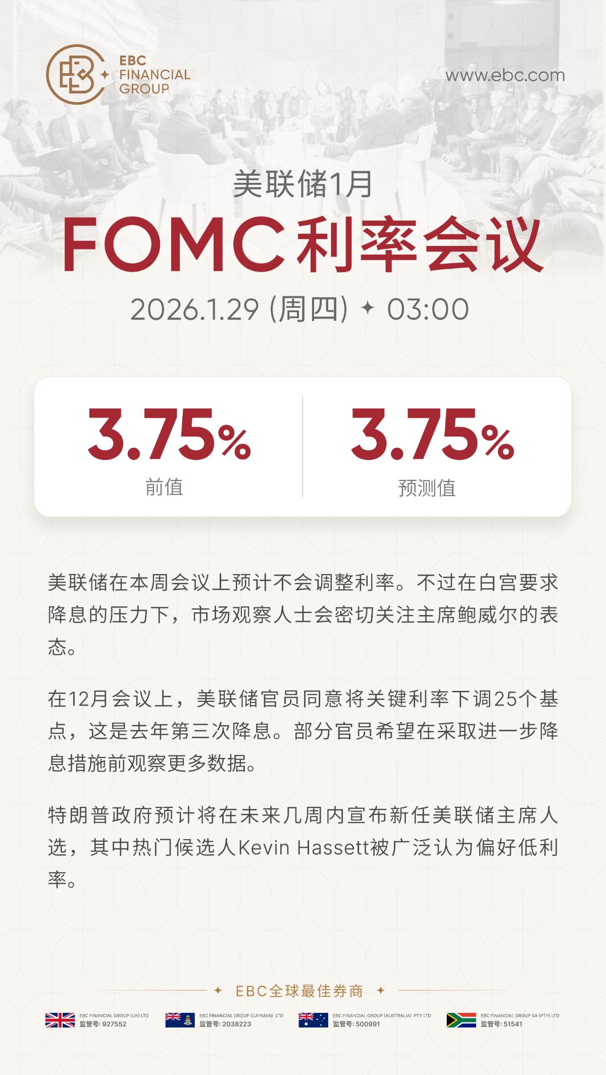 美联储1月利率会议