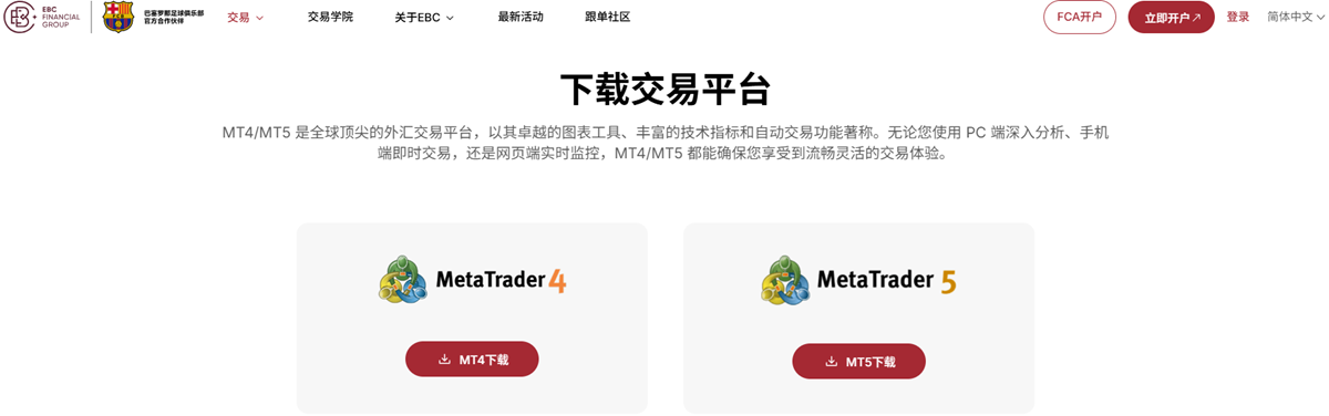 EBC金融集团交易软件