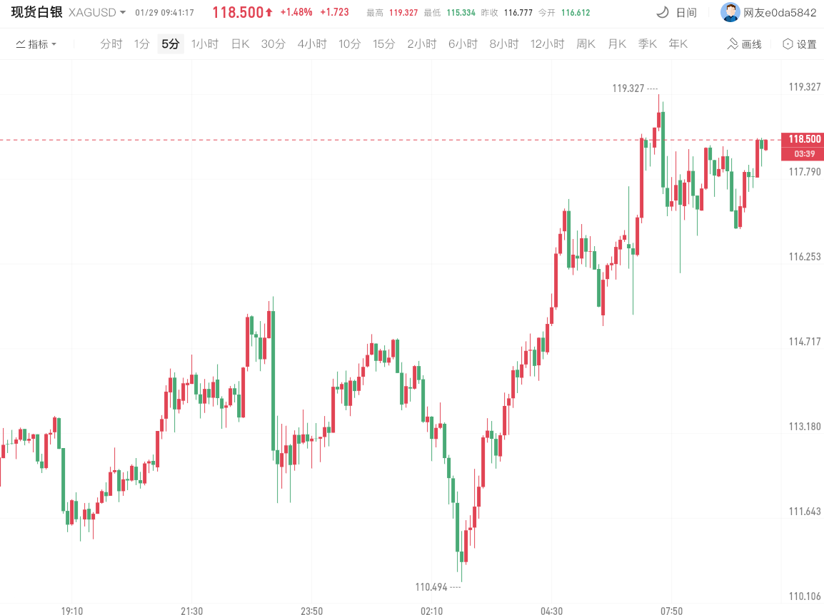 白银创历史新高119美元