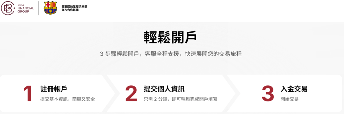 EBC金融集團3步開戶