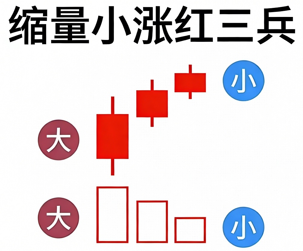 缩量小涨型红三兵