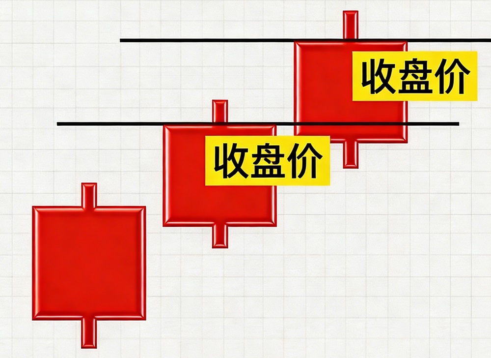 红三兵每日收盘价高于前一日