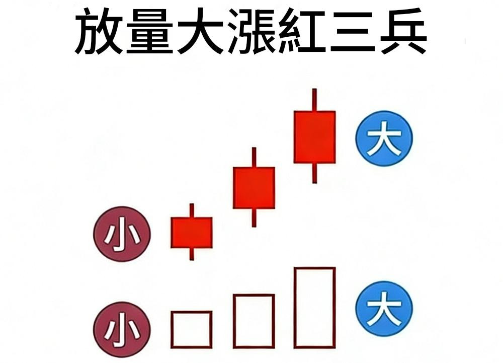 放量大漲型紅三兵