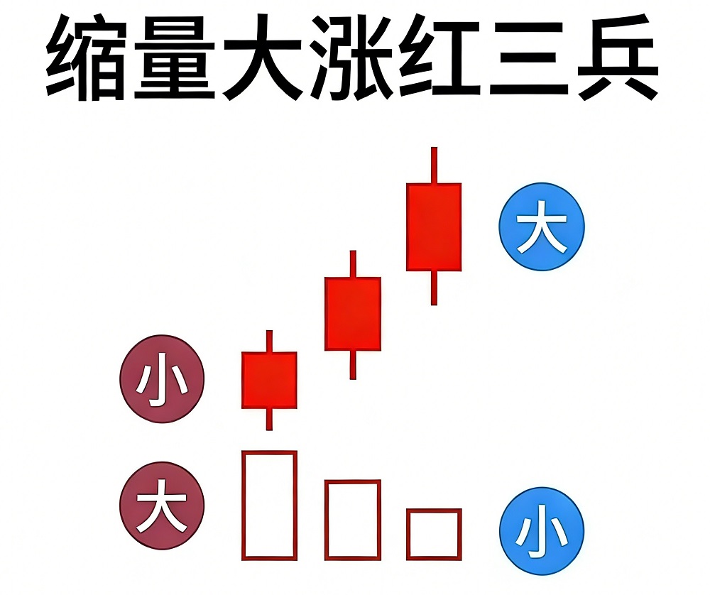 缩量大涨型红三兵