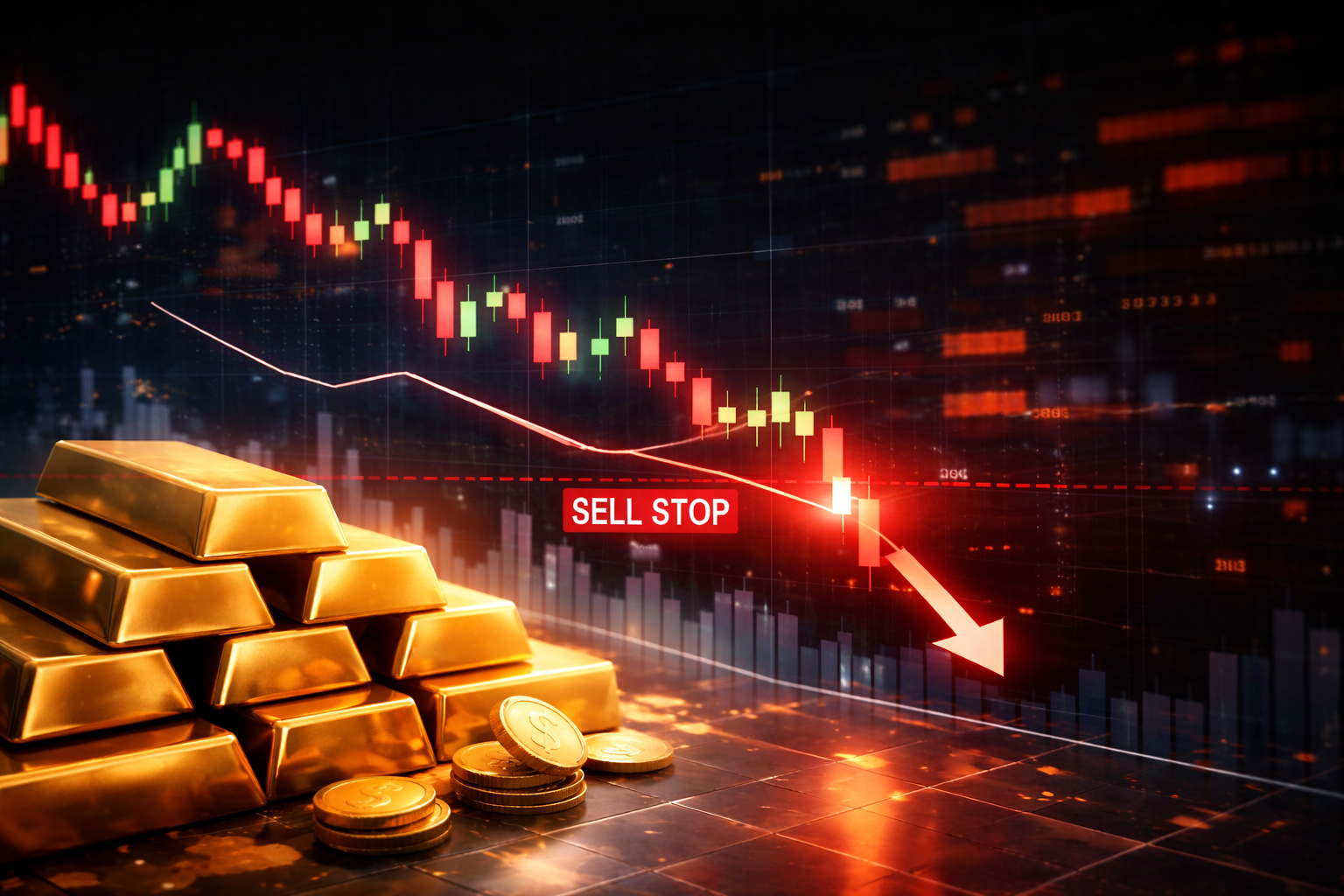 ตั้ง Sell Stop ตรงไหน เมื่อทองคำราคาตกฮวบแรง!