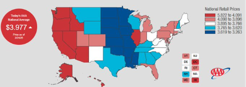 Precios de la gasolina en EEUU.