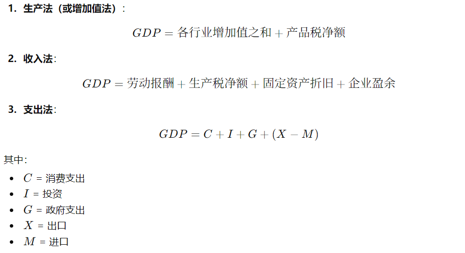 GDP计算公式 GDP计算公式
