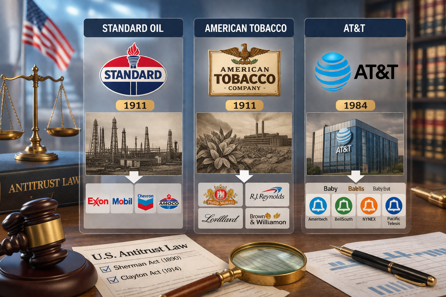 반독점법으로 해체된 기업