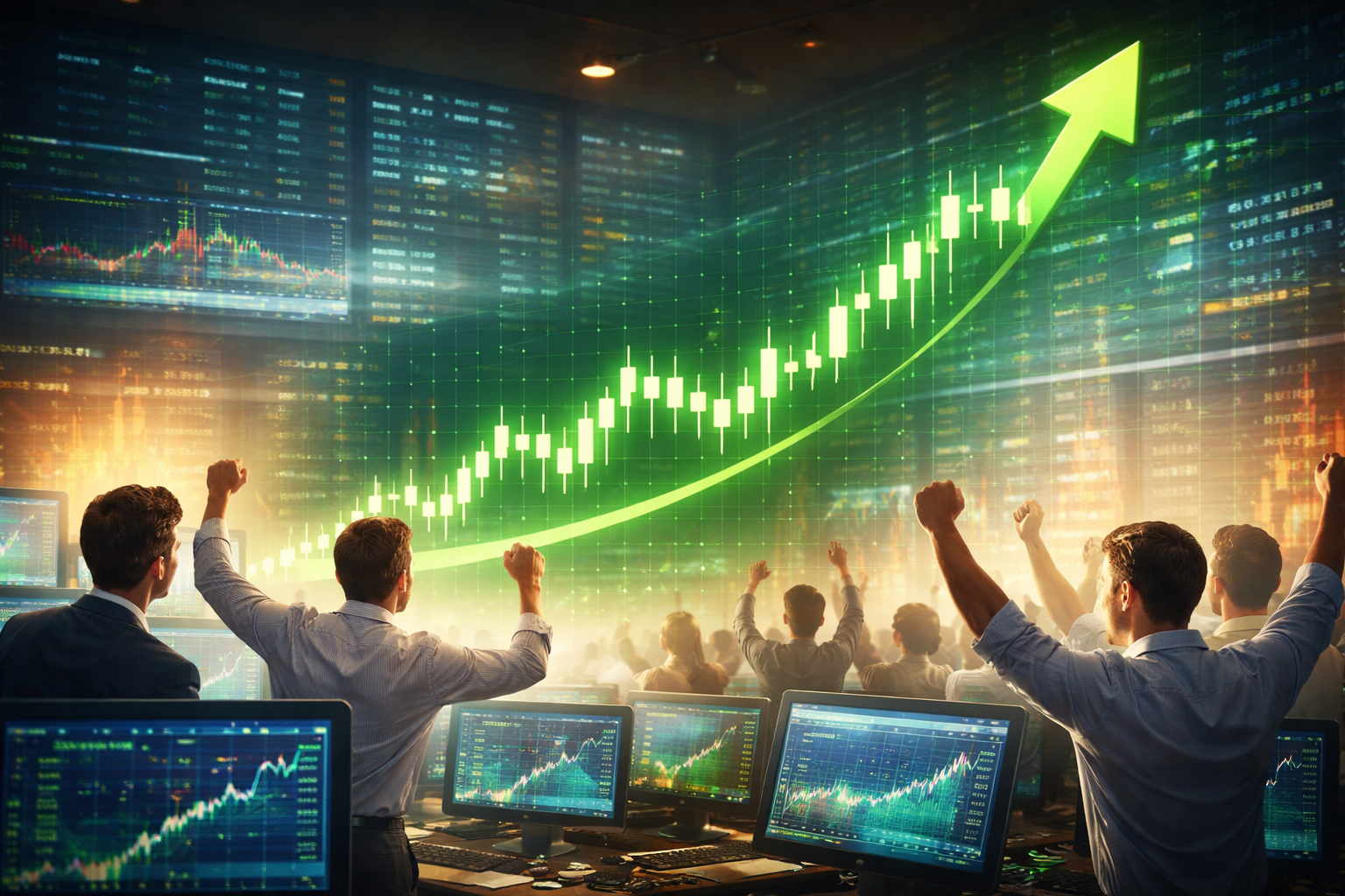 Bullish market surge celebration.png