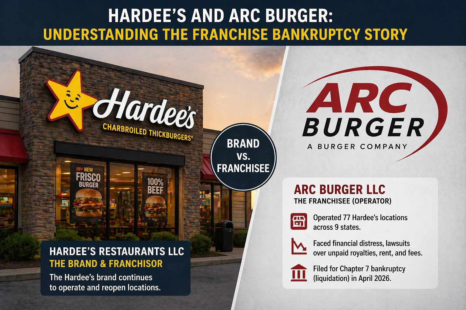 Arc Burger подала заявление о банкротстве по главе 7