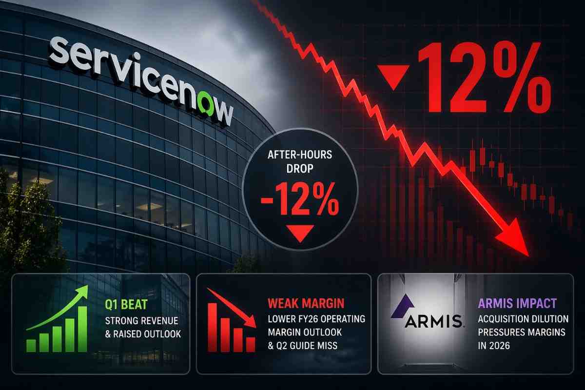 サービスナウの株価が12%下落