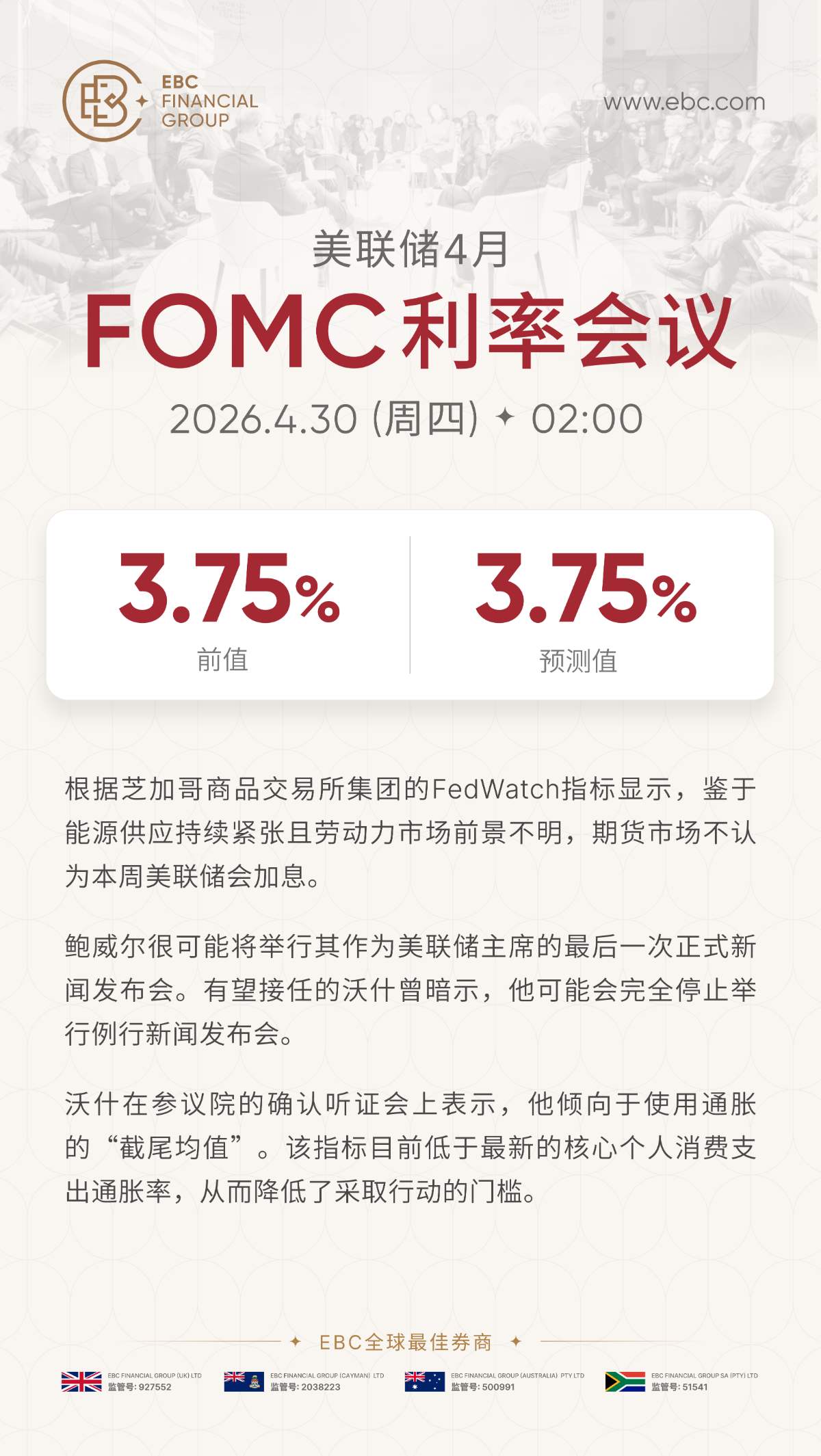 美联储4月利率会议 