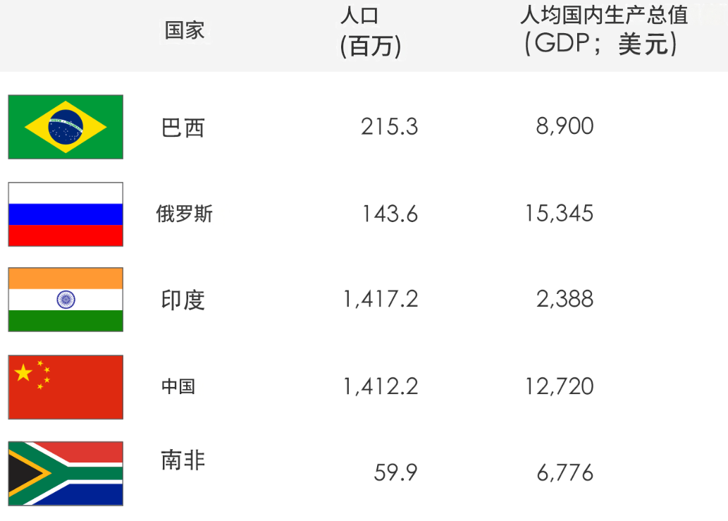金砖主要国家（2022）