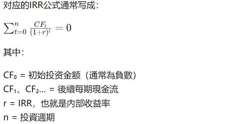 IRR公式