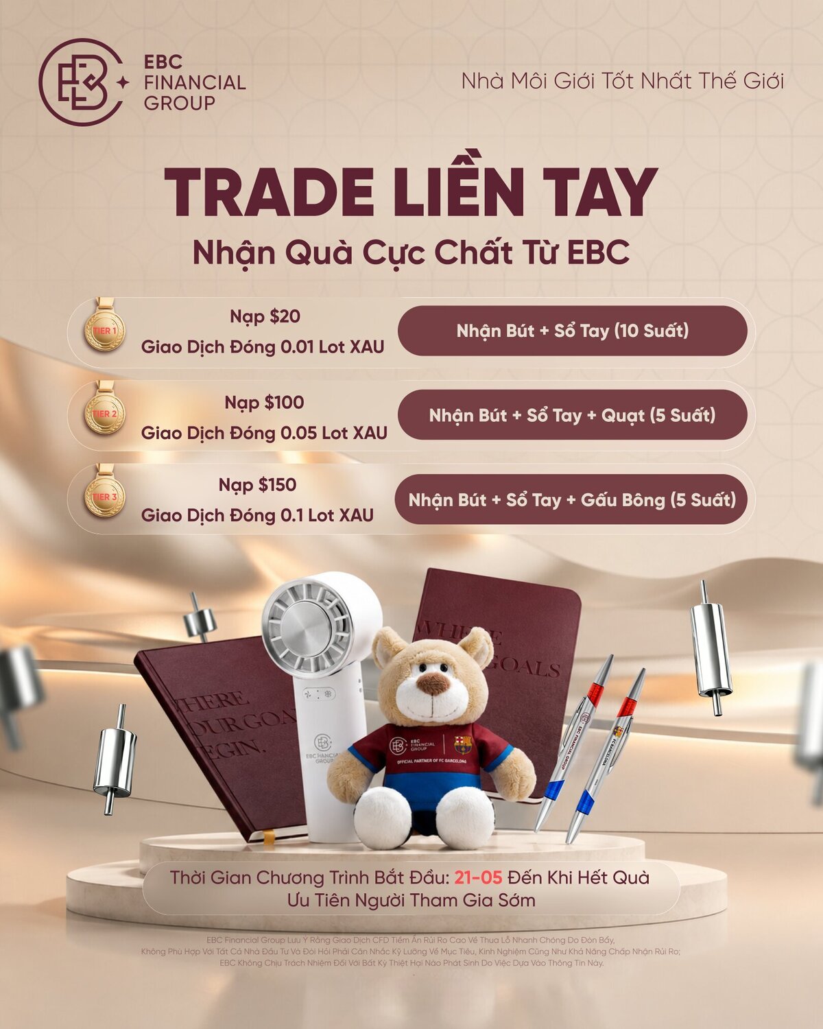 Trade liền tay nhận quà cực chất từ EBC