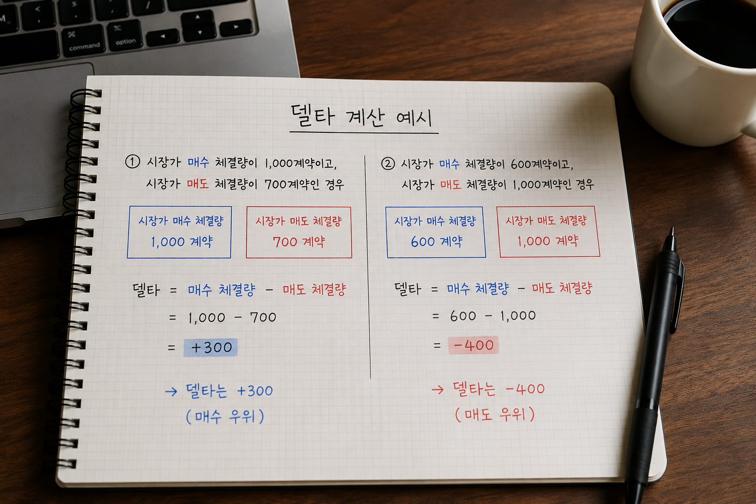 델타 계산 예시