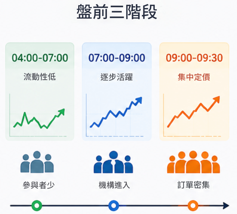 美股盤前階段特點