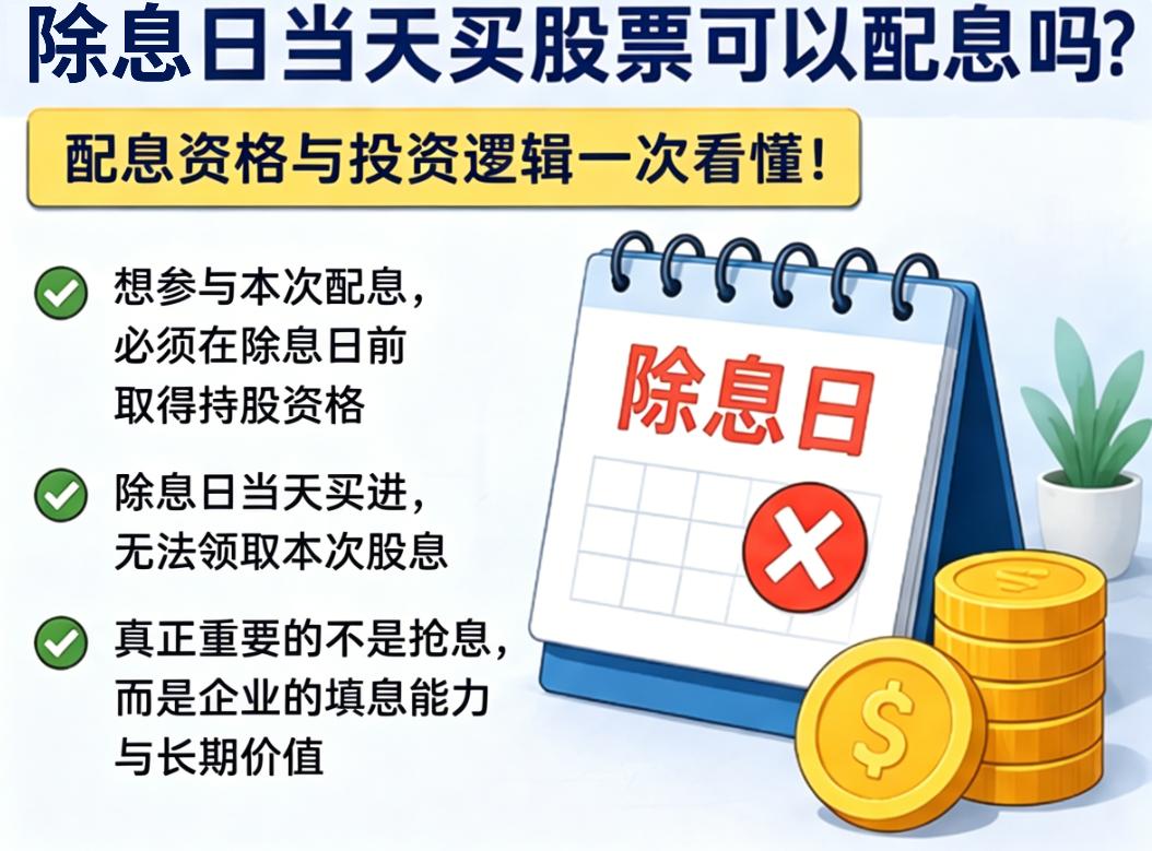 除息日当天买股票可以配息吗