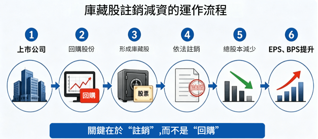 庫藏股註銷減資的運作流程