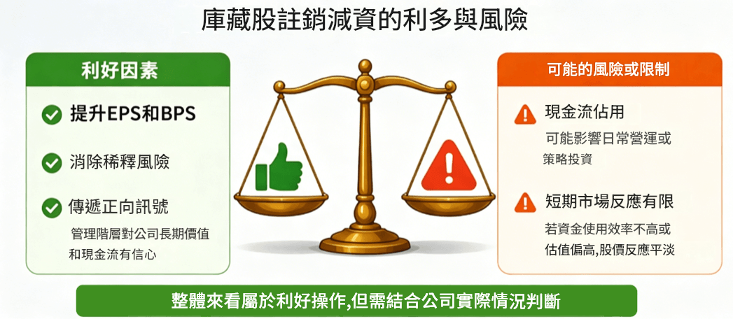庫藏股註銷減資的利多與風險