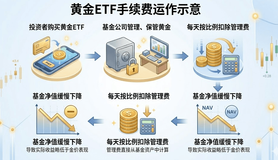 黄金ETF手续费运作图 黄金ETF手续费运作图