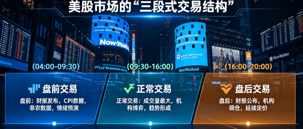 美股市场的三段式交易结构