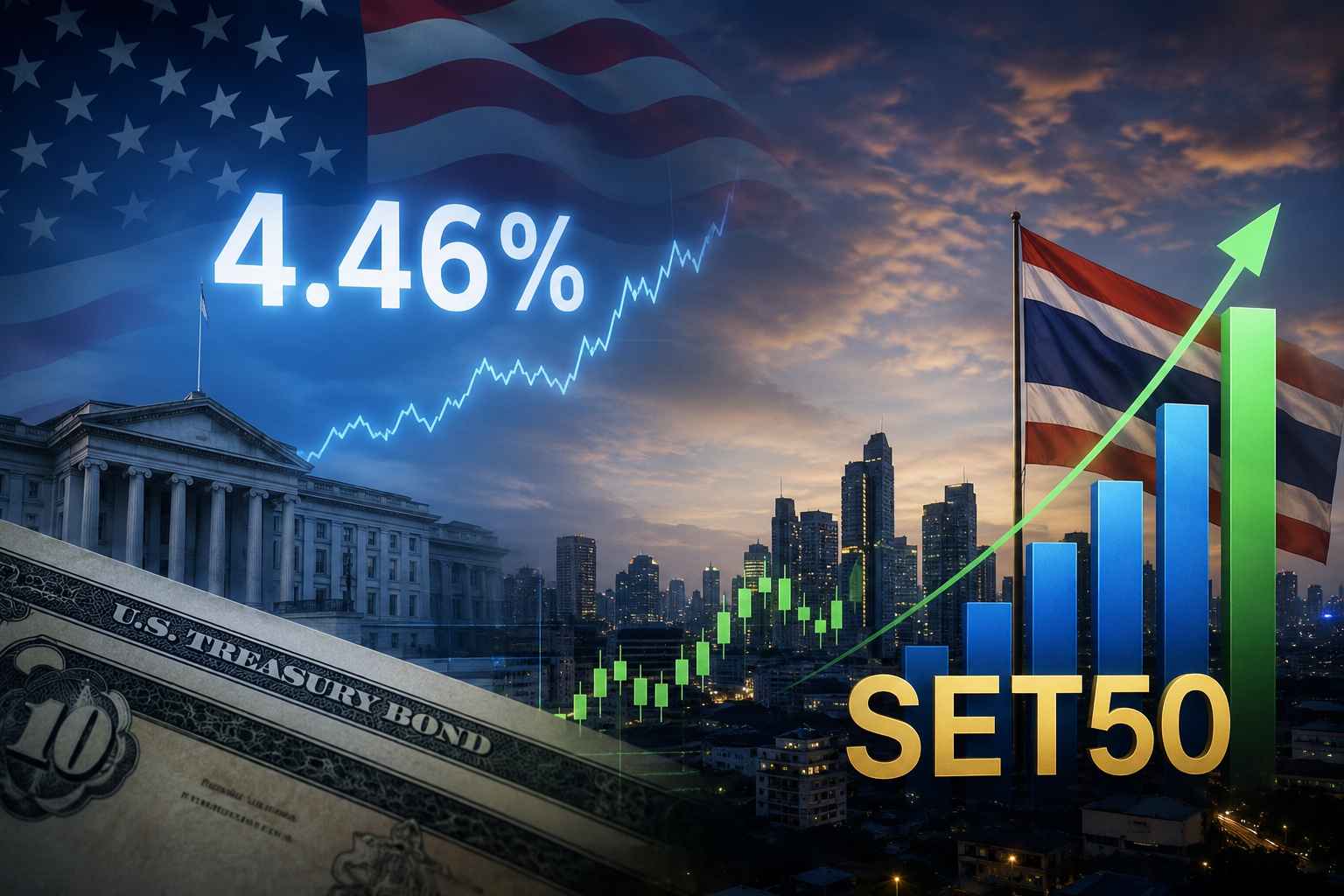 Bond Yield สหรัฐ 4.46% กับหุ้นไทย- ทำไม SET50 ทำสถิติใหม่รอบ 4 ปี Bond Yield สหรัฐ 4.46% กับหุ้นไทย- ทำไม SET50 ทำสถิติใหม่รอบ 4 ปี