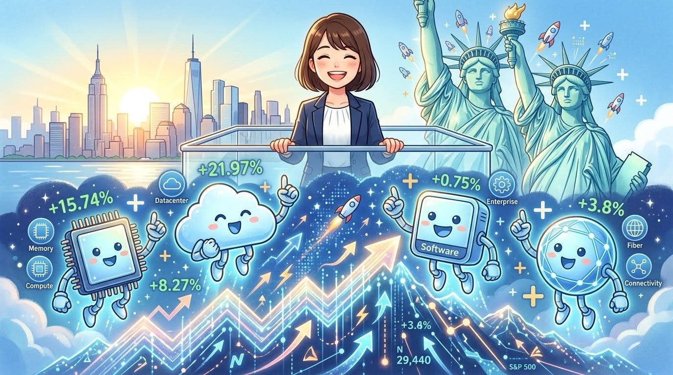 米国株市場でAI関連株が再び上昇傾向にある