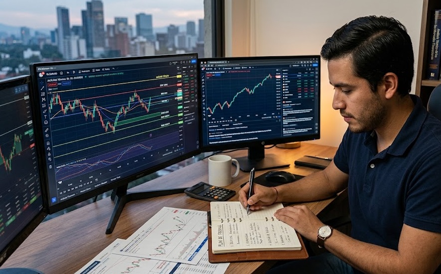 Trader creando un plan de trading