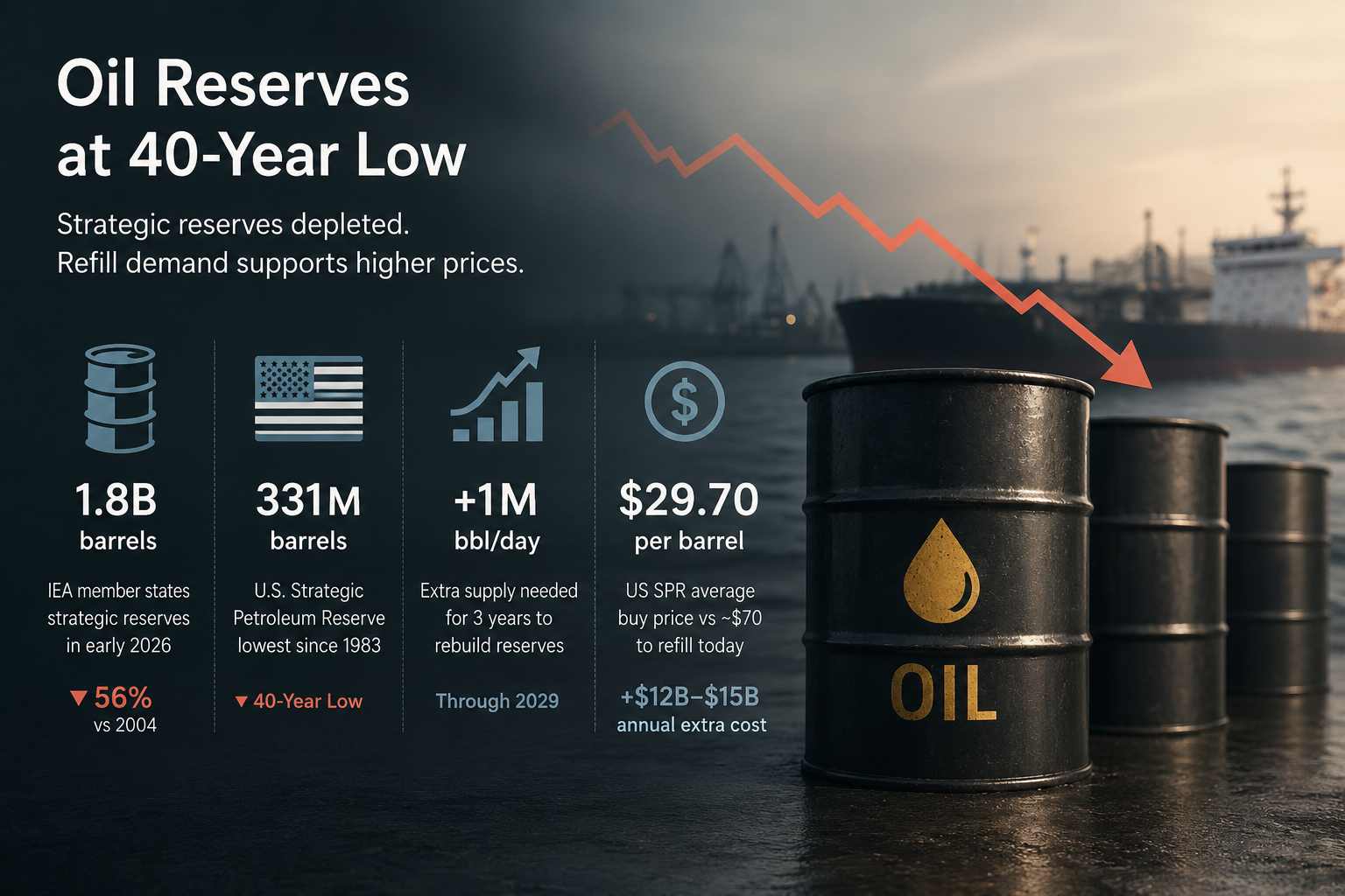 Oil Reserves at 40 Years Low