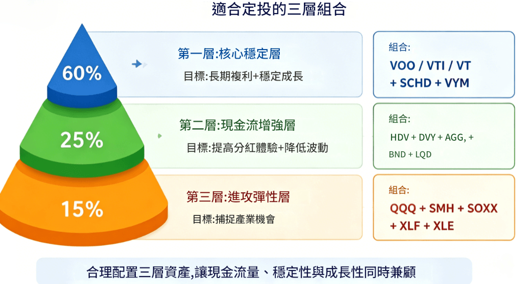 適合定投的三層組合