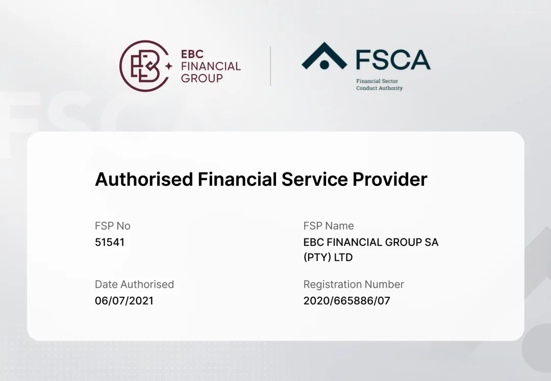 EBC已獲得FSCA全監管牌照 EBC已获得FSCA全监管牌照