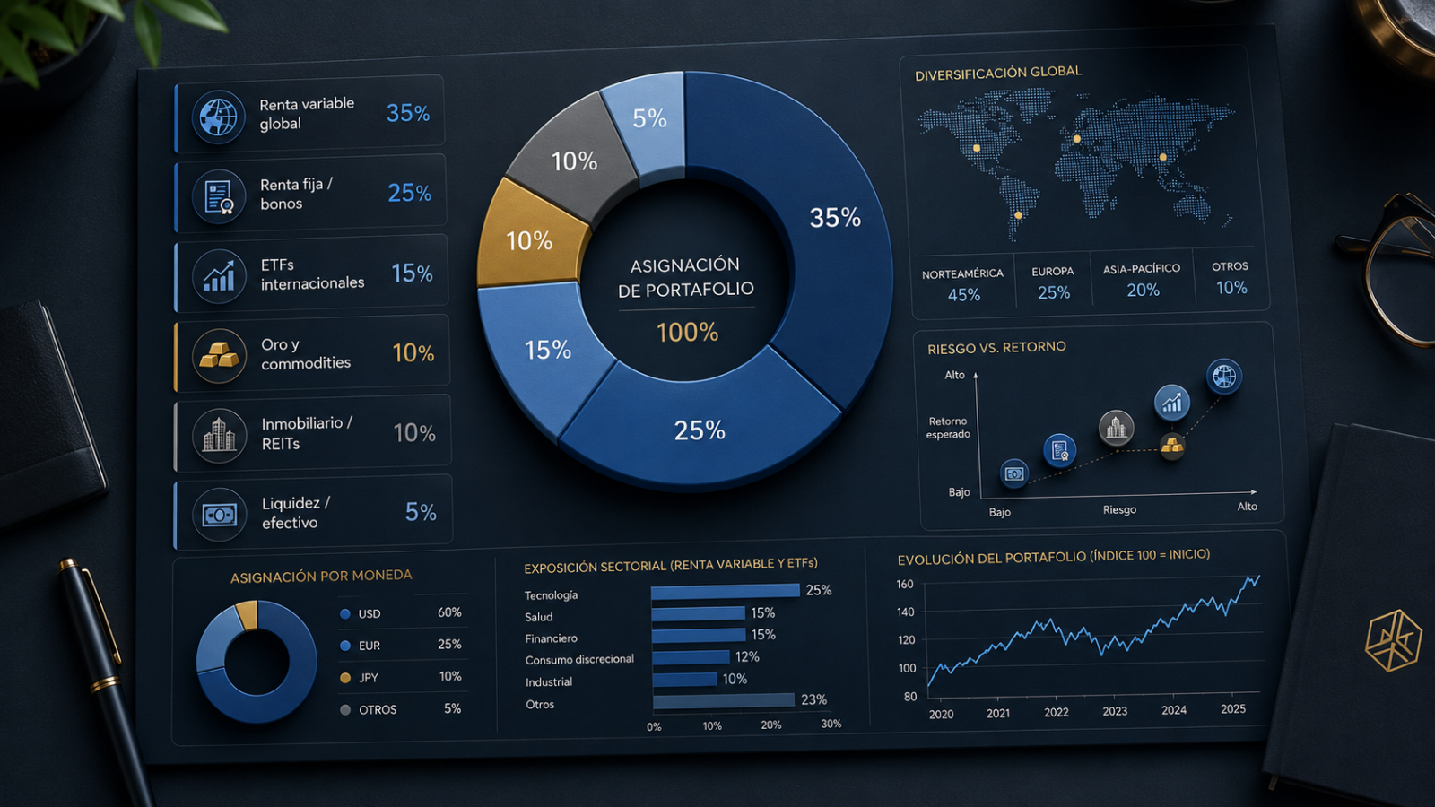 Ejemplo de portafolio diversificado Ejemplo de portafolio diversificado