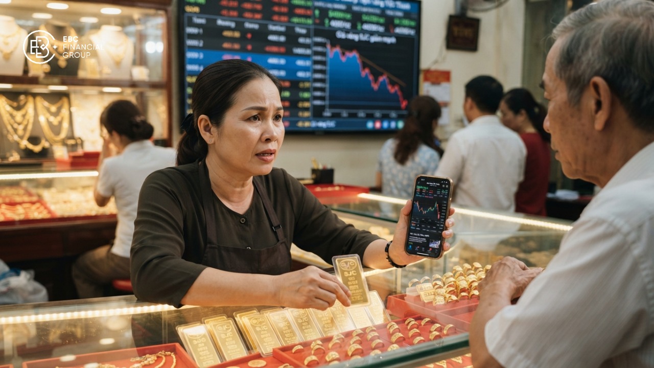 Giá vàng hôm nay: SJC giảm mạnh, thế giới giữ sát $4.000