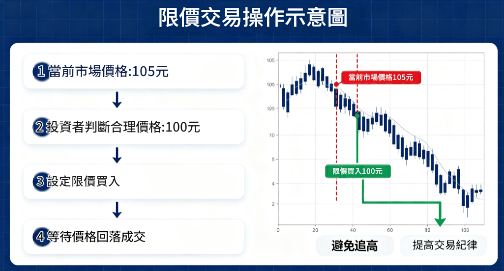 限價交易操作示意圖 限價交易操作示意圖