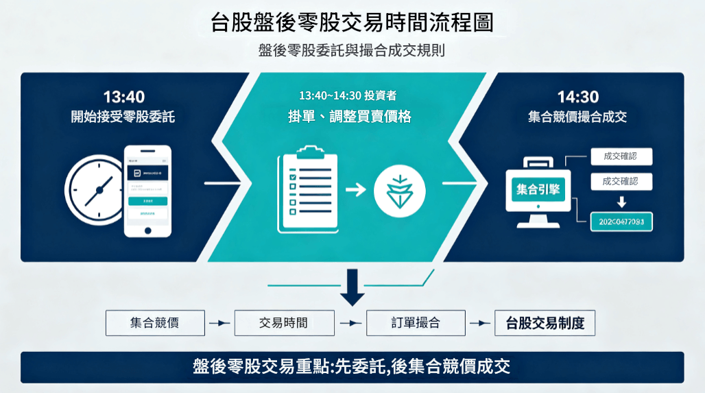 台股盤後零股交易流程圖 台股盤後零股交易流程圖