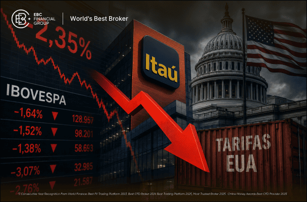 Ibovespa hoje: queda com Itaú e tarifaço dos EUA