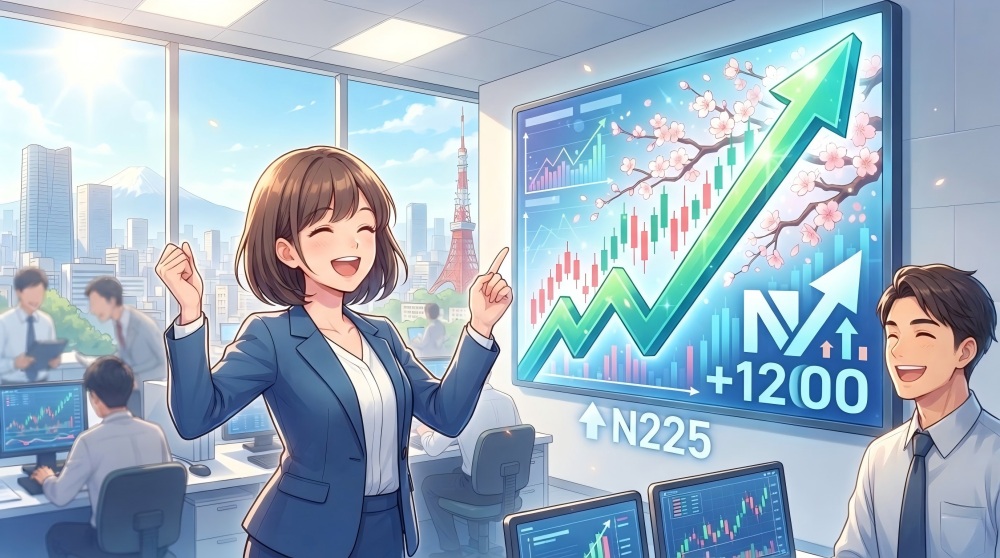 日経平均が1200円上昇! 日経平均が1200円上昇!