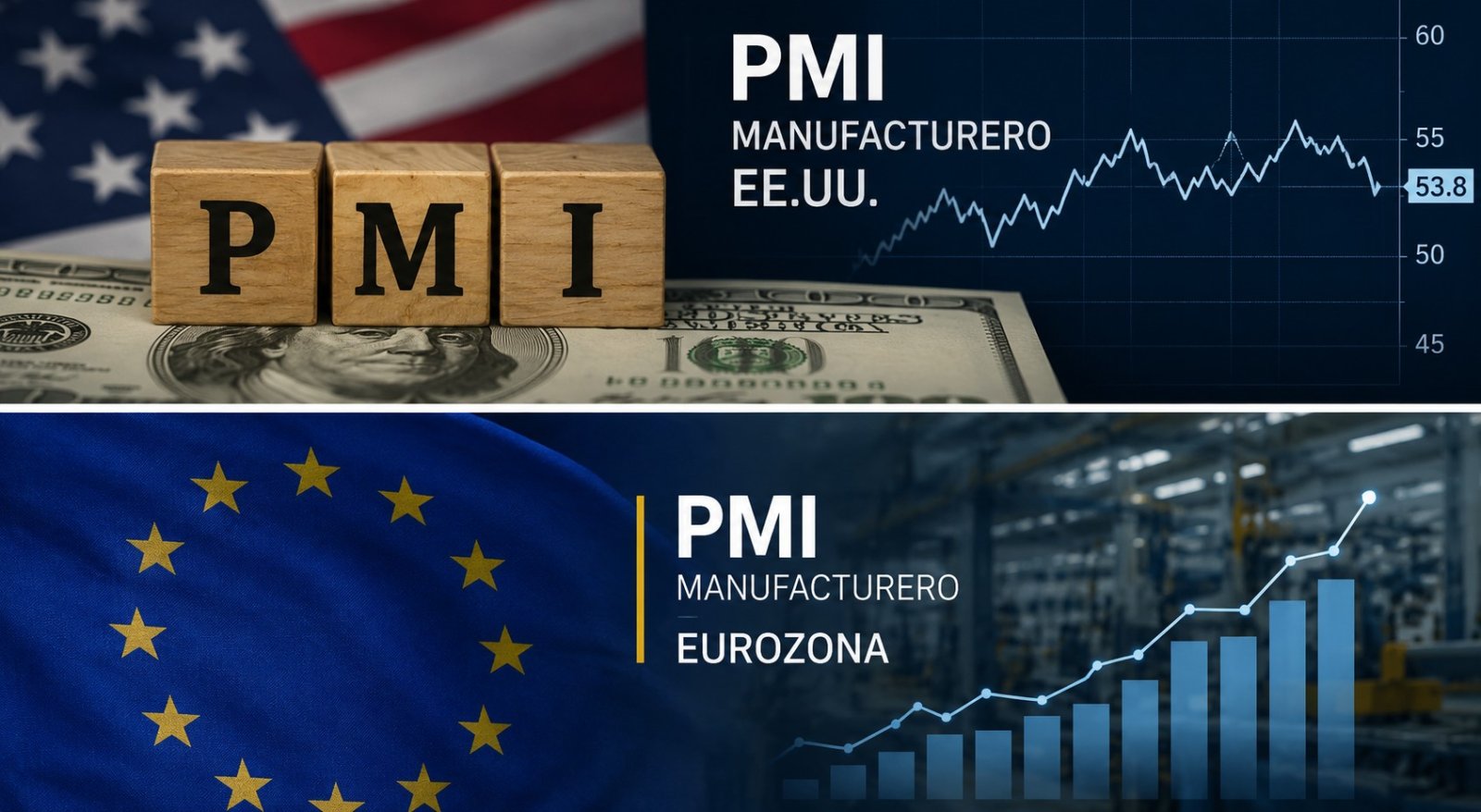 PMI de EE.UU. se desacelera mientras la Eurozona sorprende con una recuperación de su actividad