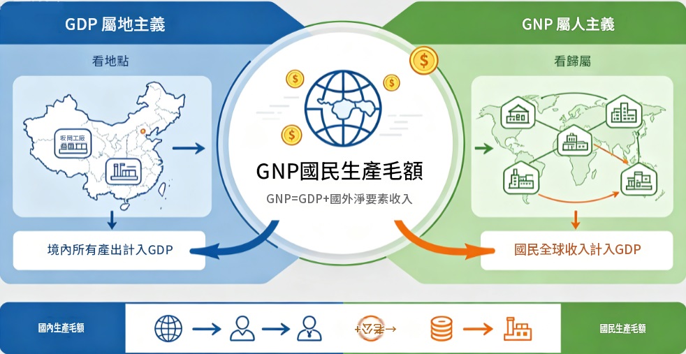 GNP(國民生產毛額)與GDP(國內生產毛額)的差異 GNP(國民生產毛額)與GDP(國內生產毛額)的差異