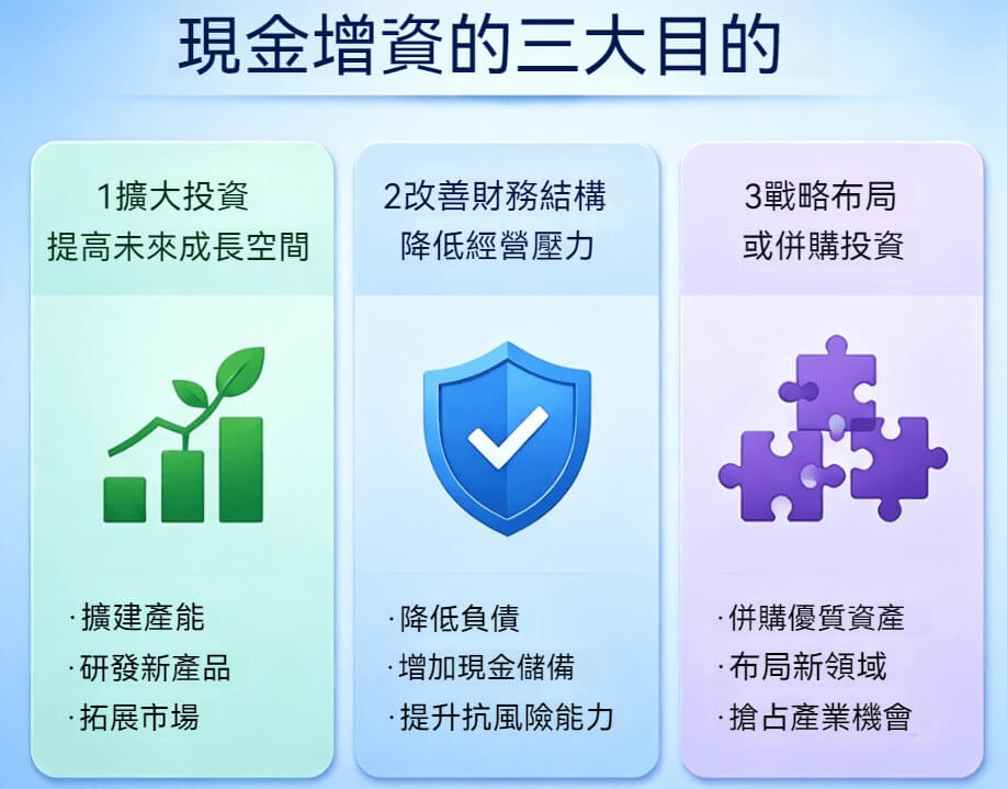 現增的三大目的