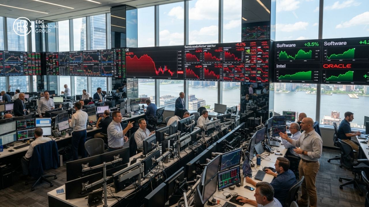 Chứng khoán Mỹ hôm nay: Dầu giảm 8%, bán dẫn bị bán tháo, Oracle và phần mềm bứt phá