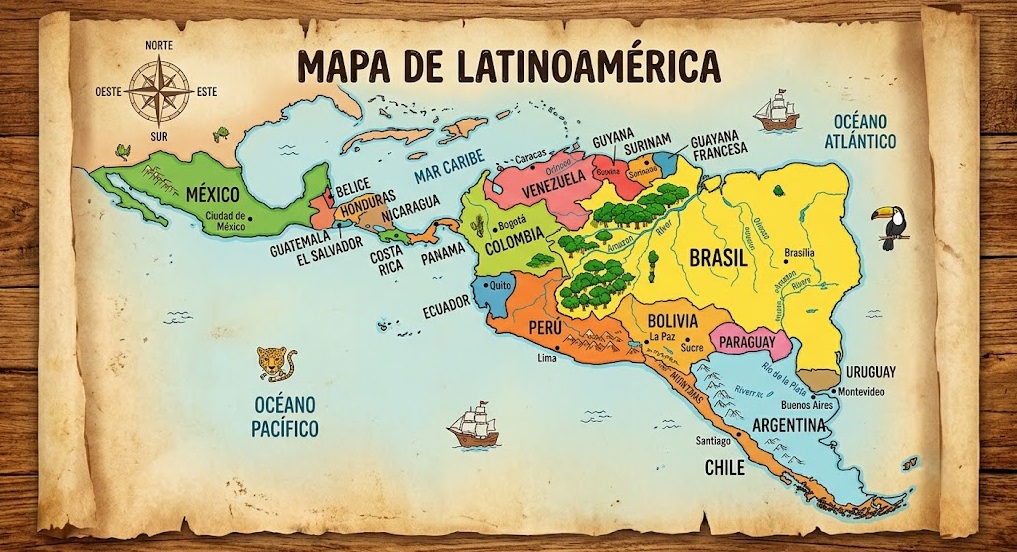 Mapa de Latinoamérica Mapa de Latinoamérica